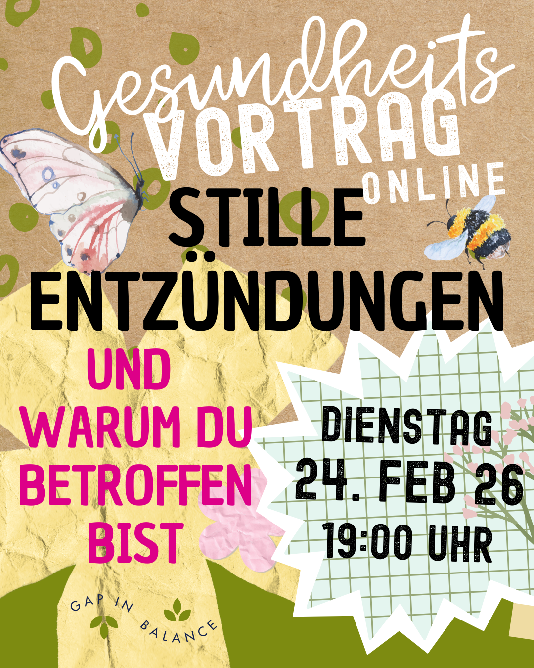 Gesundheits VORTRAG online - Stille Entzündungen und warum du betroffen bist